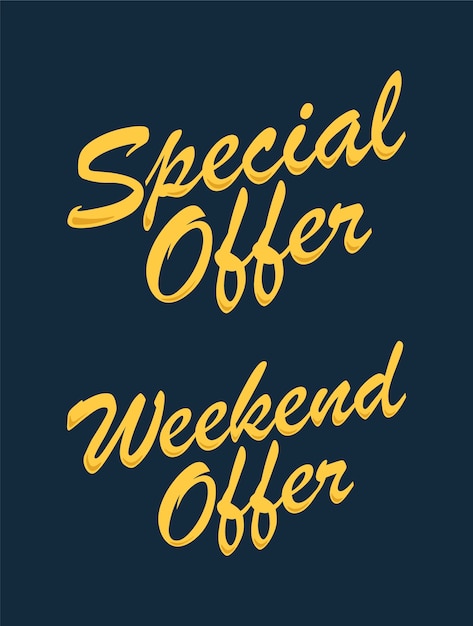 special offer typography and lettering design