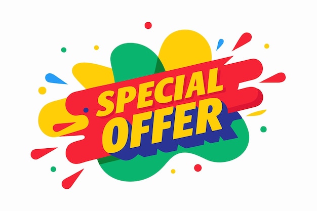 special offer typography tag or logo banner design artwork