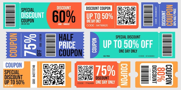 Special offers promo vouchers templates set