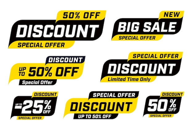 Special offers and sale discounts stickers set