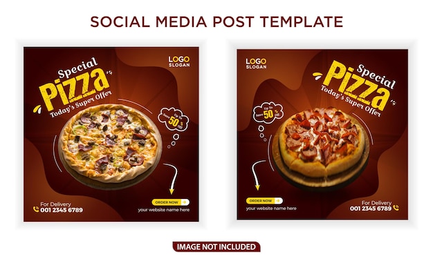 Special pizza banner social media post