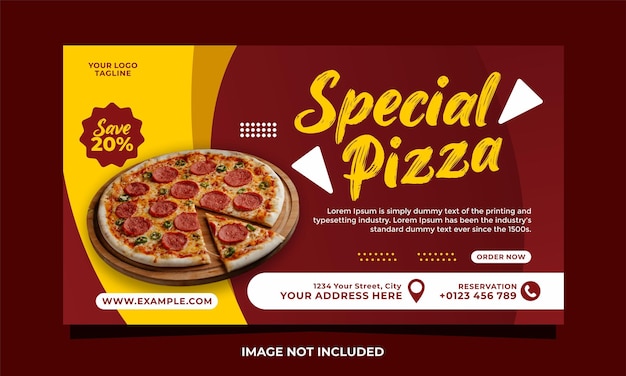 Special pizza social media cover banner template vector design