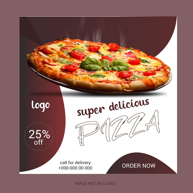 Special pizza social media promotion and banner post design template