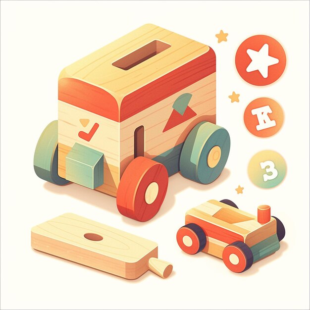 Vector special price on handcrafted wooden toys