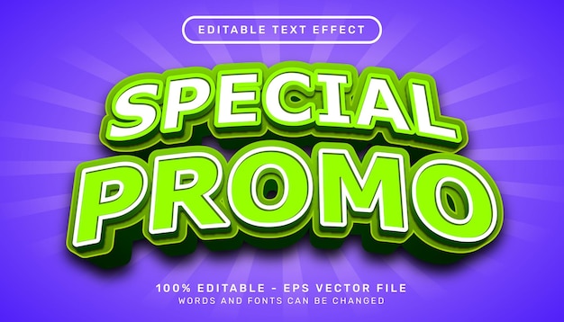 special promo 3d editable text effect template