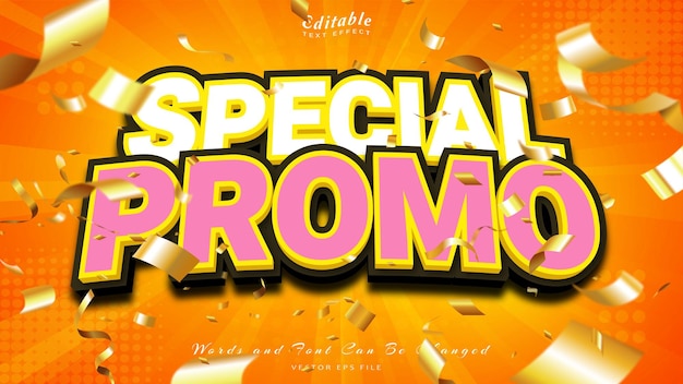 Special promo editable text effect 3d style