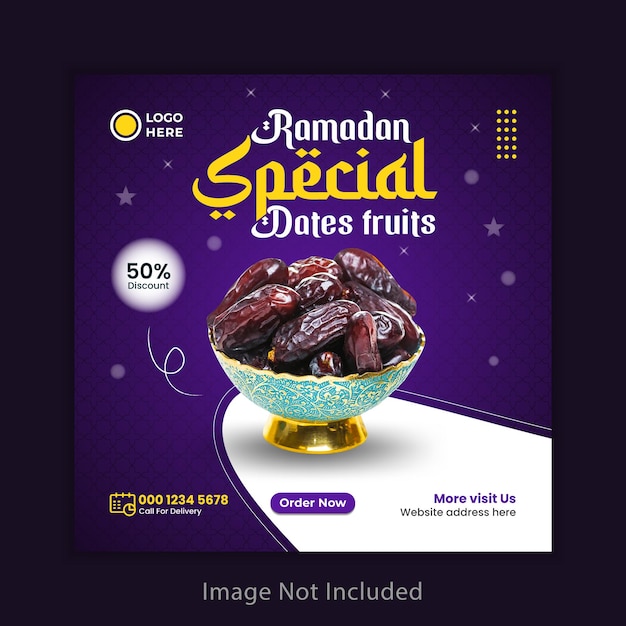 special Ramadan food banner and social media post template design