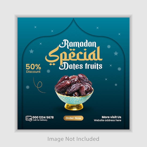 special Ramadan food banner and social media post template design