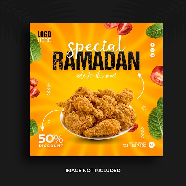 Special Ramadan sale delicious food social media post design