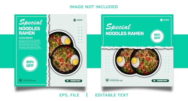 special ramen sale social media promotion and instagram banner post template design