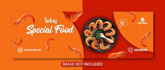 special restaurant food menu template banner or seafood menu cover design premium vector