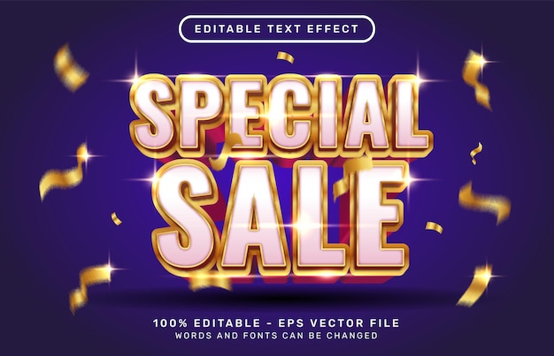 special sale 3d editable text effect with light color template