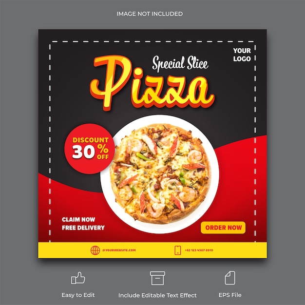 special sale pizza simple social Media Post template