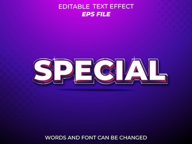 special text effect font editable typography 3d text vector template