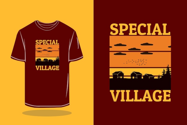 Special village retro t-shirt mockup design