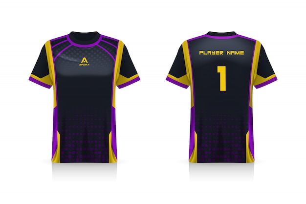 Specification Soccer Sport, Esports Gaming T Shirt Jersey template. 