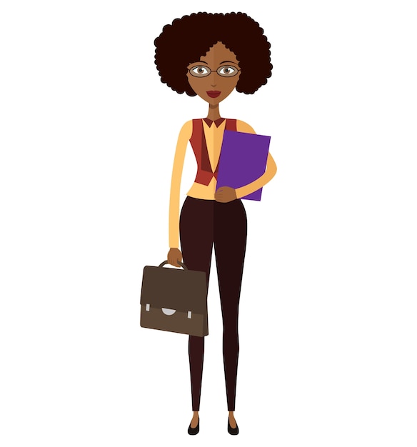 Spectacled African business woman