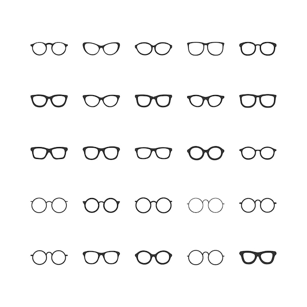 Spectacles eyeglasses shape line illustration