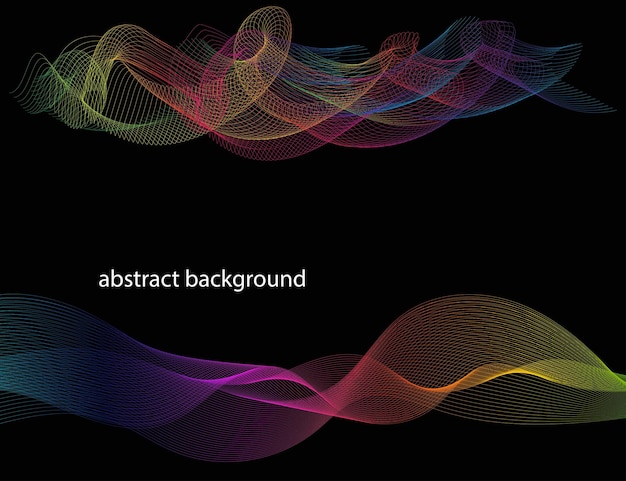 Spectrum pattern flowing wavy lines Colorful dynamic waves Vector design element for modern technology concept