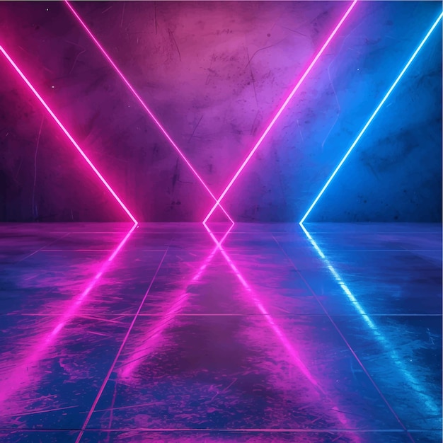 Vector spectrum stage tunnel illumination render cyber lines neon perspective glowing show futuristi