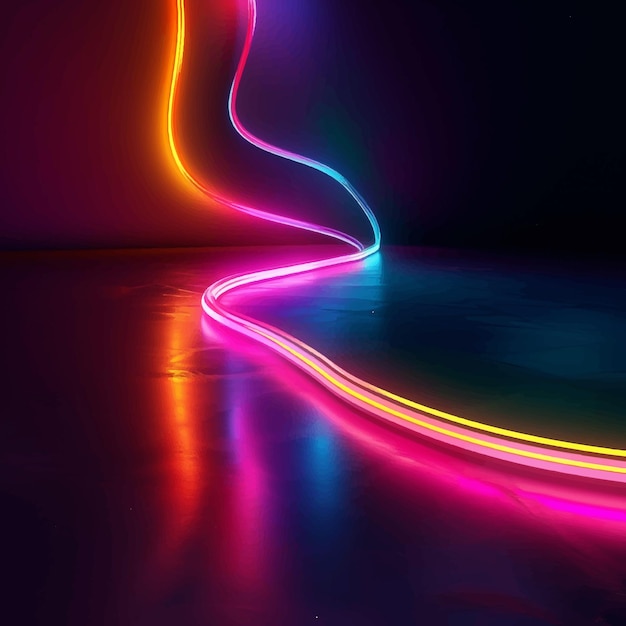 Vector spectrum stage tunnel illumination render cyber neon perspective glowing show futuristic smok