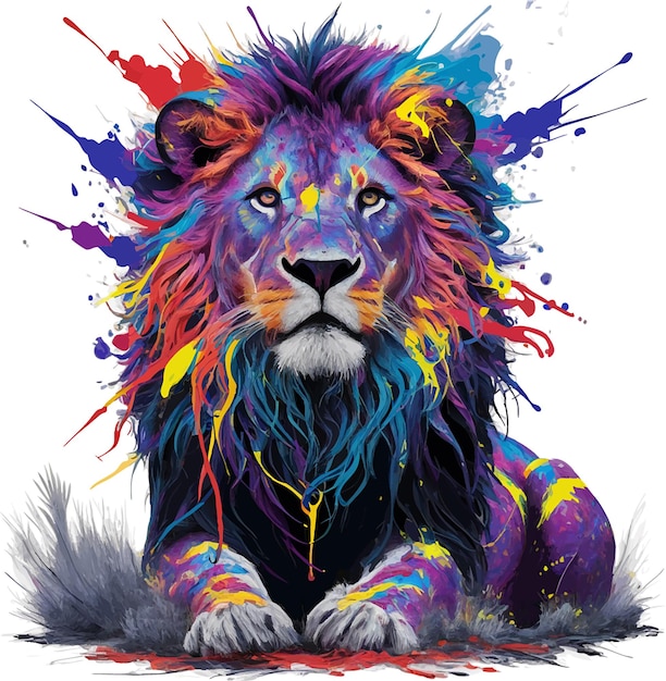 Spectrum of Strength The Vibrant Lion