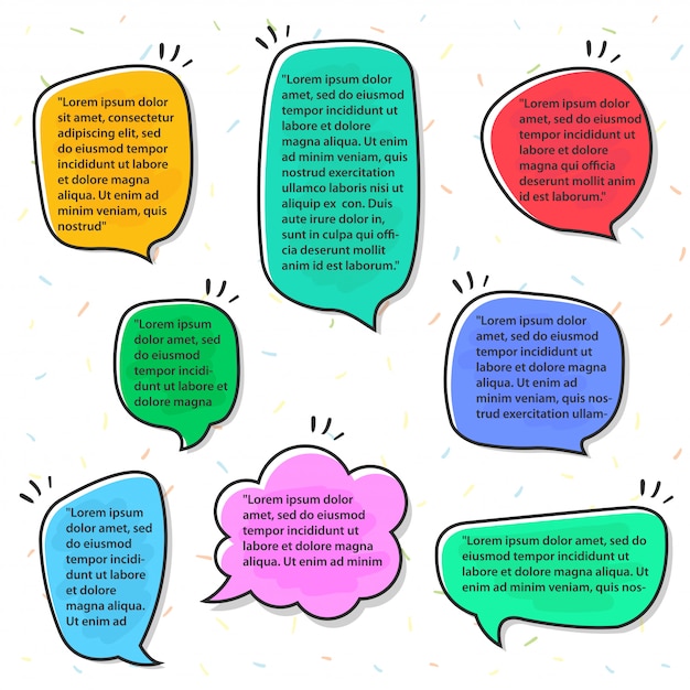 Speech balloons with different colors