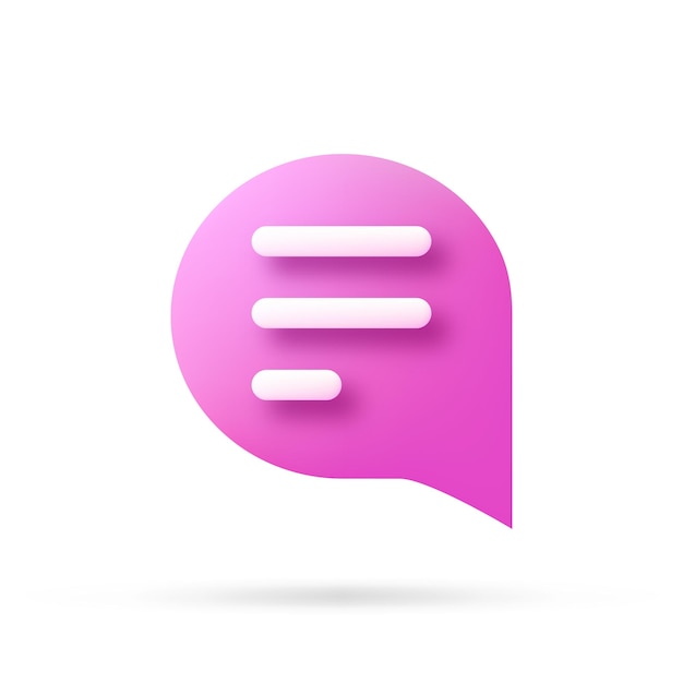 speech bubble 3d icon Vector illustration communication dialog bubble