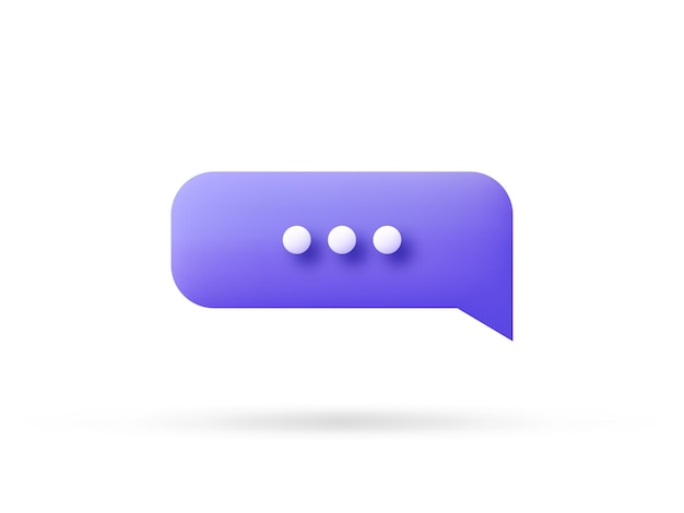 speech bubble 3d icon Vector illustration communication dialog bubble