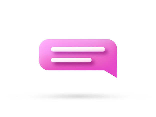 speech bubble 3d icon Vector illustration communication dialog bubble