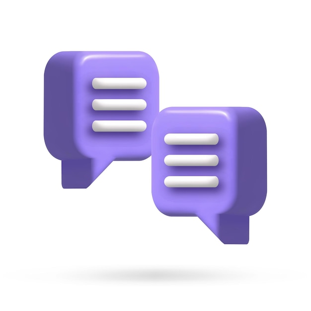 speech bubble 3d icon Vector illustration communication dialog bubble