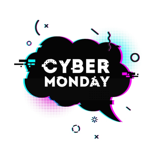 Speech bubble for cyber monday offer.