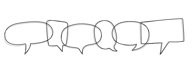 speech bubble doodle vector illustration