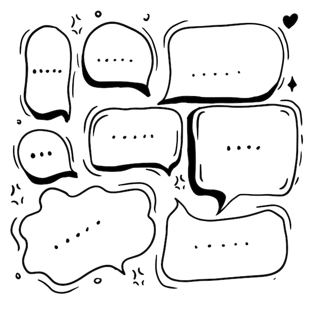 speech bubble hand drawin vector