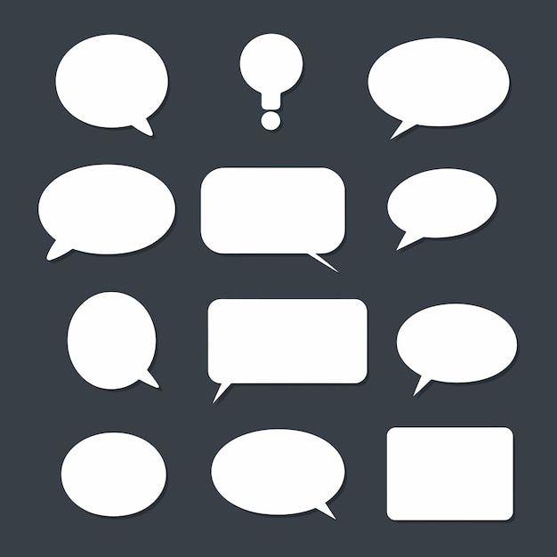 Speech bubble icon flat vector illustration set of dialog boxes