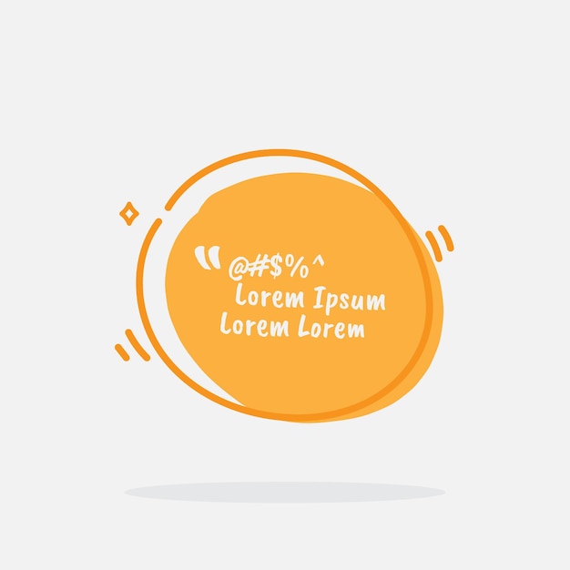 Vector speech bubble icon white on orange background vector illustration