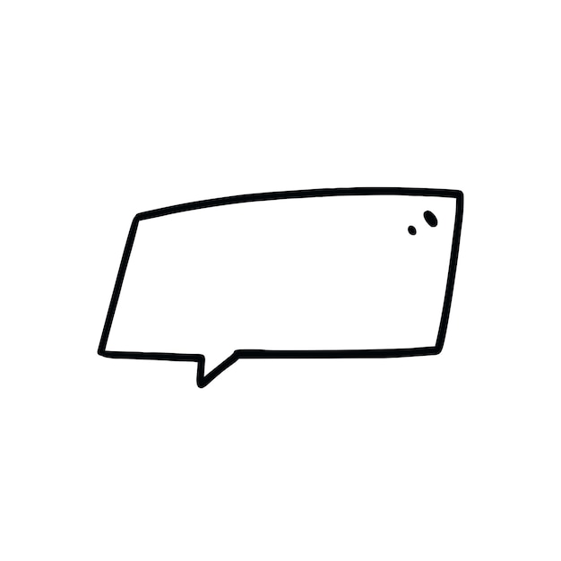 A speech bubble is drawn on a white background.