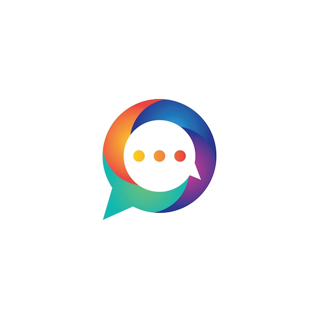 Speech bubble logo template vector icon design