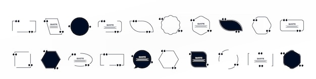 Speech bubble quote icon set illustration