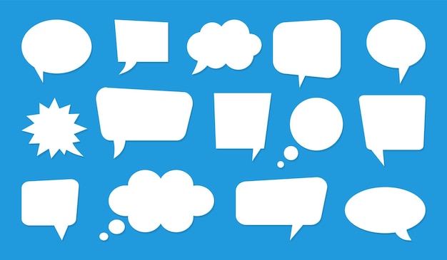 Speech bubble set Blank comic bubbles for text