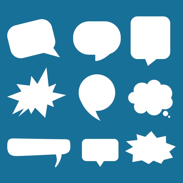 Speech bubble set of different shape vector