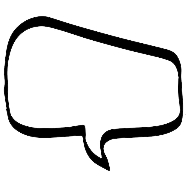 Speech bubble thin line sketch Communication chat linear illustration of customer dialogue blank t