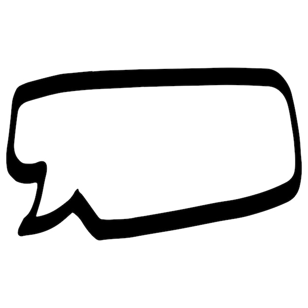 Speech bubble thin line sketch Communication chat linear illustration of customer dialogue blank t