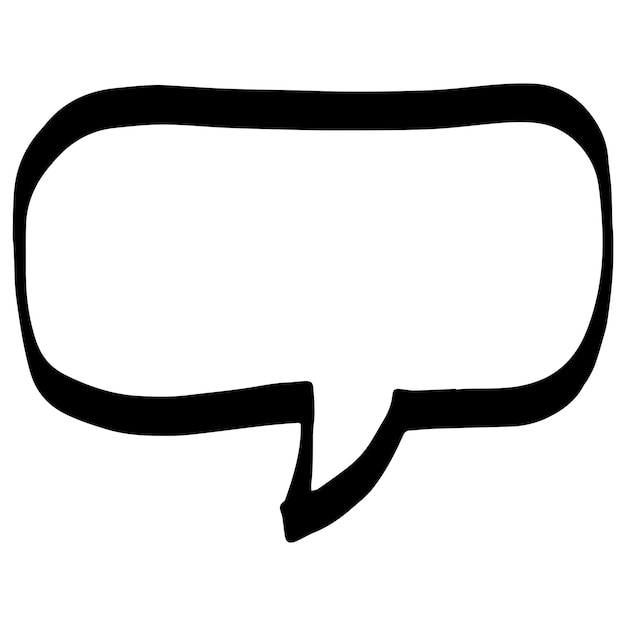 Speech bubble thin line sketch Communication chat linear illustration of customer dialogue blank t