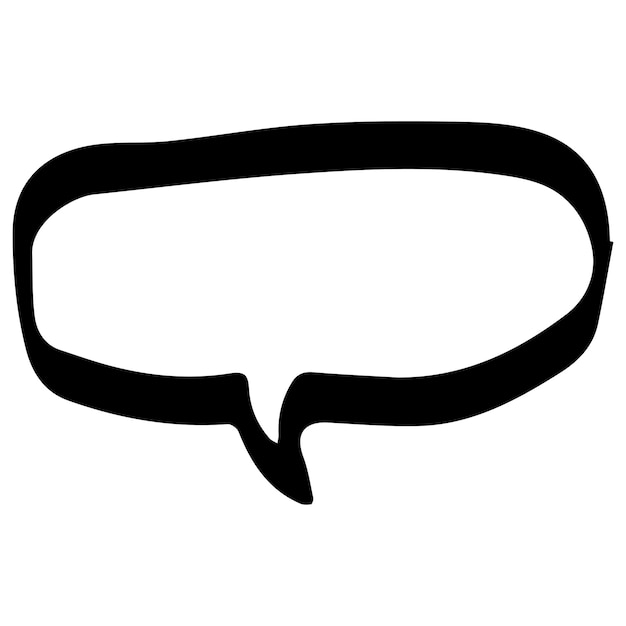 Speech bubble thin line sketch Communication chat linear illustration of customer dialogue blank t