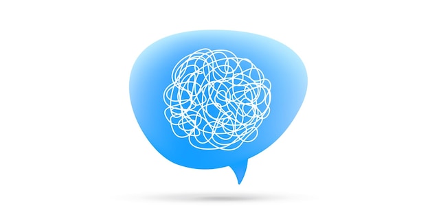 Speech bubble with chaos line illustration