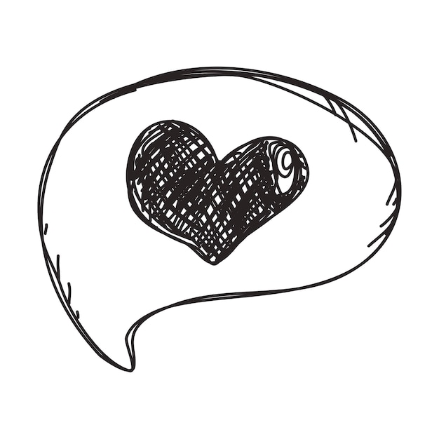 Speech bubble with heart. Valentine's Day, love, relationships.