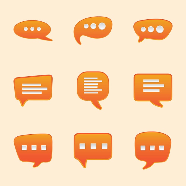 Speech bubbles icons set Chat speech notification Isolated vector illustration for chat in flat style