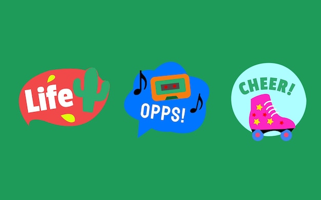 Speech bubbles say Life OPPS and CHEER with icons of cactus tape skates