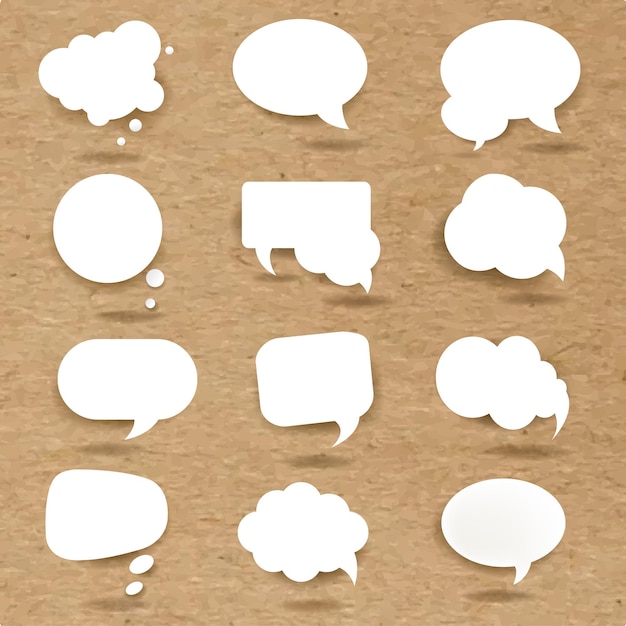 Speech Bubbles Set With Carton Background